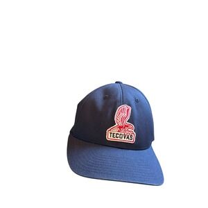 Tecovas Mens Navy Blue Cotton Baseball Cap Red Eagle Patch Leather Strap Hat